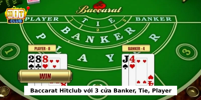 Baccarat là trò chơi dự đoán cửa cược Banker, Player hoặc Tie